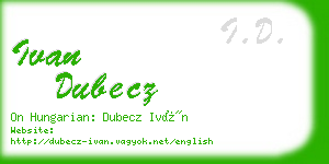 ivan dubecz business card